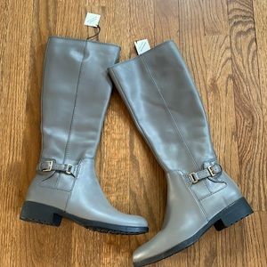 Cole Haan Evran Waterproof Riding Boots- Storm Cloud Grey- Women’s 6